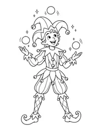 Jester Juggling coloring page