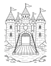 Castle Drawbridge coloring page