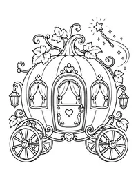Pumpkin Carriage coloring page