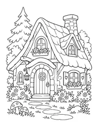 Snow White Cottage coloring page