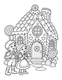 Hansel and Gretel Candy House coloring page