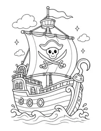 Pirate Hook Ship coloring page