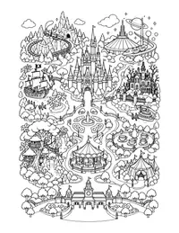 Magic Kingdom Map coloring page