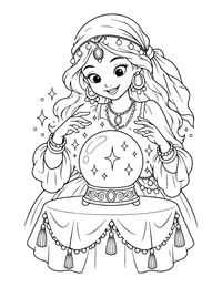 Crystal Ball Fortune coloring page