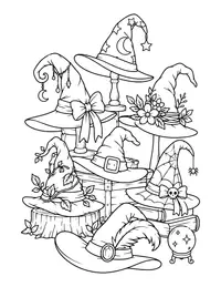 Witch Hat Collection coloring page