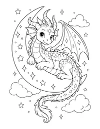 Moon Dragon coloring page