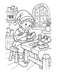 Elf Shoemaker coloring page