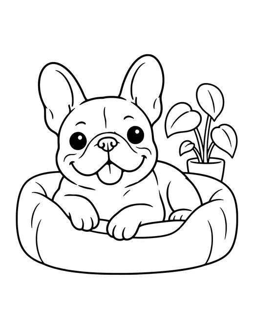 French Bulldog coloring page