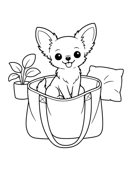 Chihuahua in a Bag coloring page
