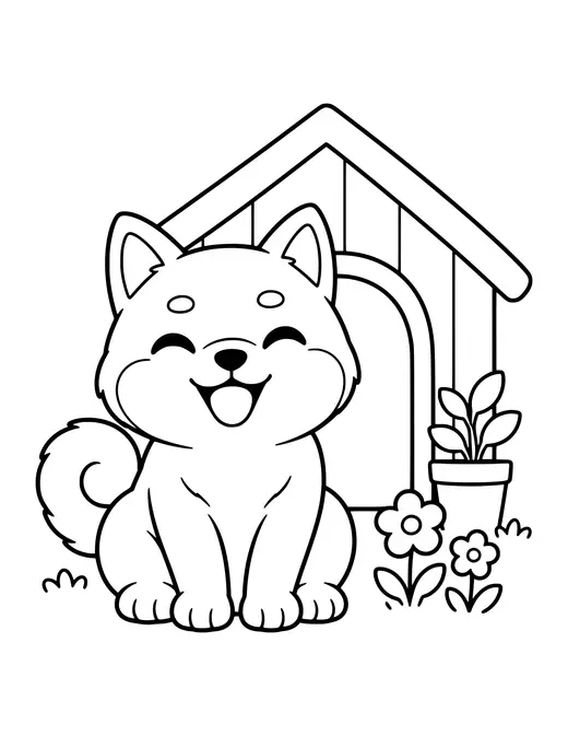 Shiba Inu coloring page