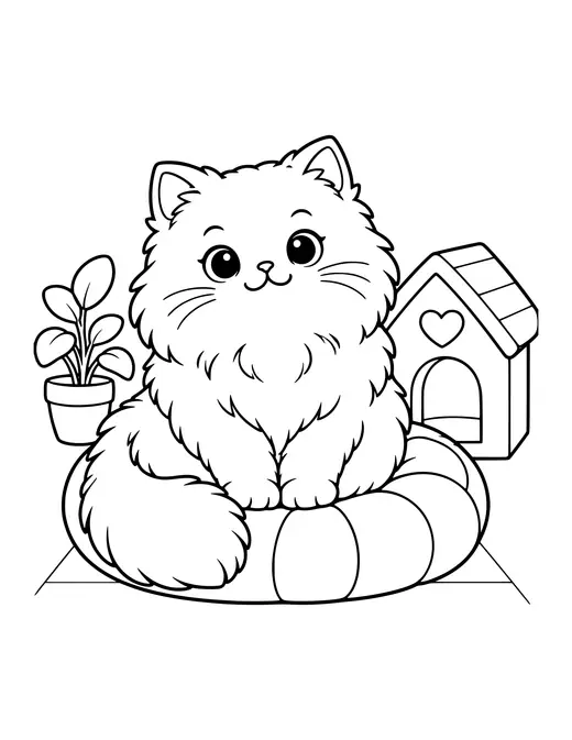 Persian Cat coloring page