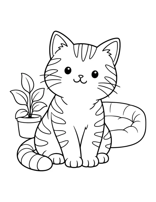 Tabby Cat coloring page