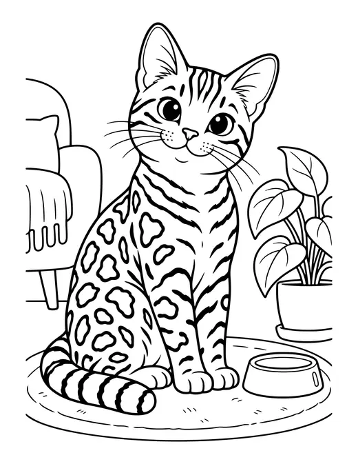 Bengal Cat coloring page