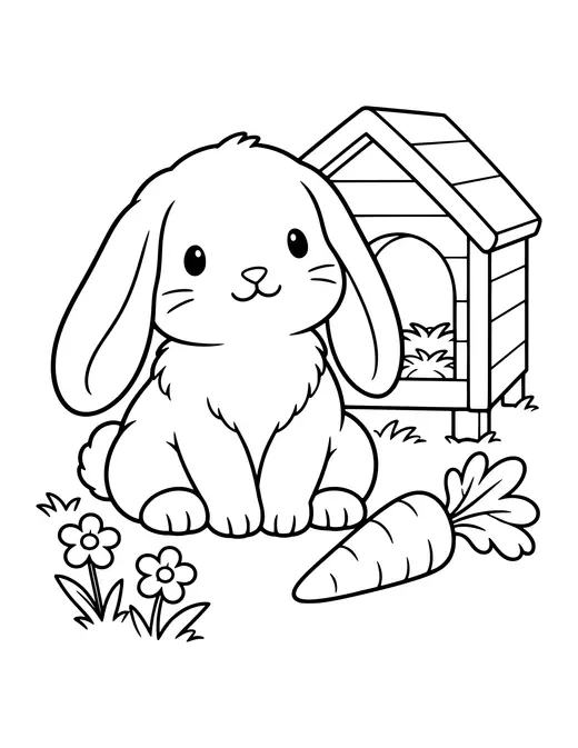 Lop-Eared Bunny coloring page