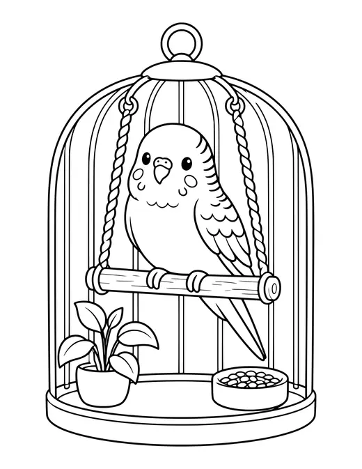Budgie Parakeet coloring page