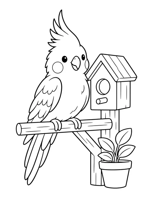 Cockatiel coloring page