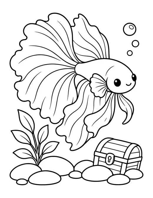 Betta Fish coloring page