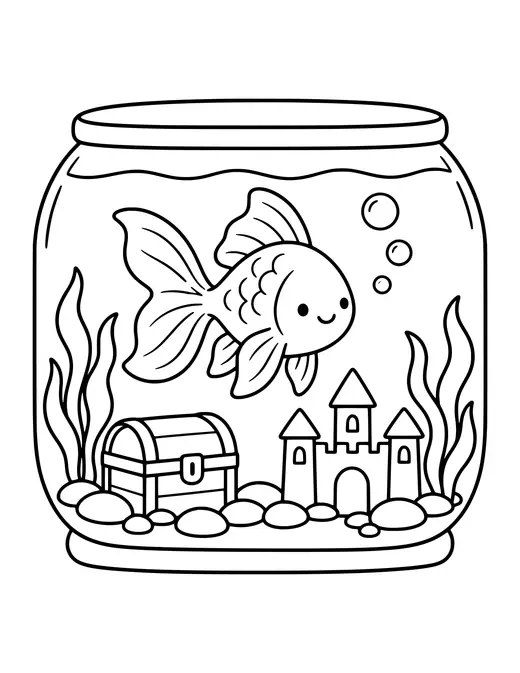 Aquarium Fish Tank coloring page