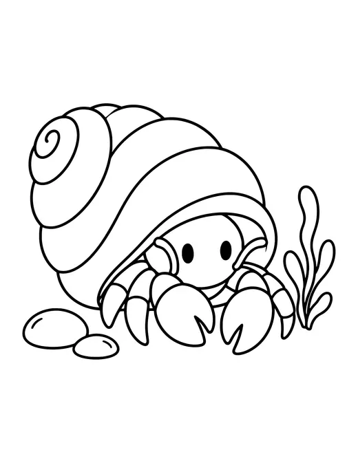 Hermit Crab in a Shell coloring page