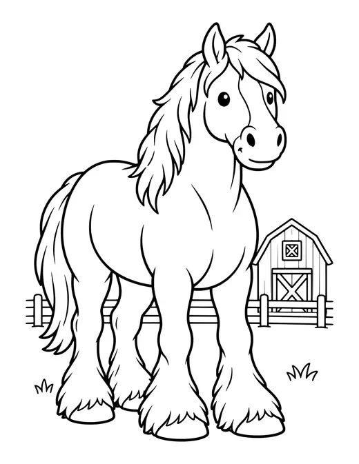 Clydesdale Horse coloring page