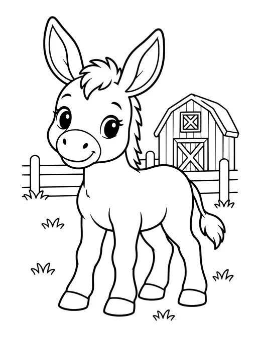 Donkey Foal coloring page