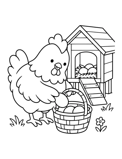 Gathering Eggs coloring page