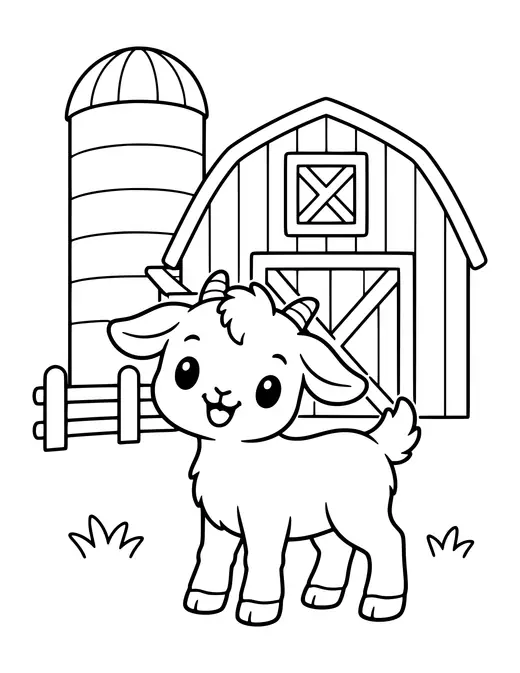 Silo and Barn coloring page