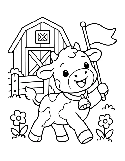 Farm Animal Parade coloring page