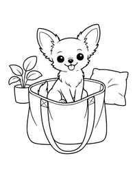 Chihuahua in a Bag coloring page
