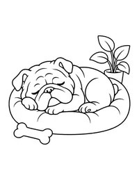 Bulldog Sleeping coloring page