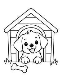 Dog in a Dog House coloring page