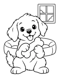 Puppy with a Chew Toy coloring page