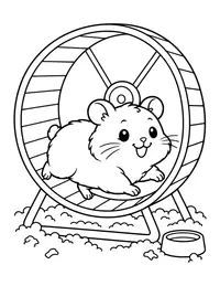 Hamster on a Wheel coloring page