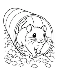 Gerbil in a Tunnel coloring page