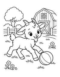 Baby Goats Playing coloring page