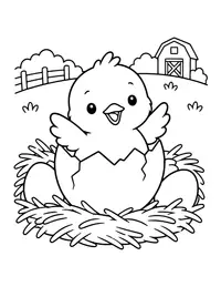 Chicks Hatching from Eggs coloring page