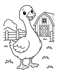 Geese on the Farm coloring page