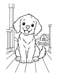 Farm Dog on the Porch coloring page