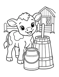 Milk Pail and Butter Churn coloring page