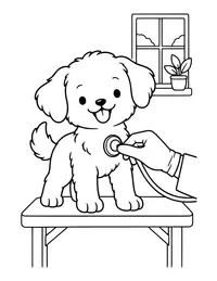 Vet Checkup for a Puppy coloring page