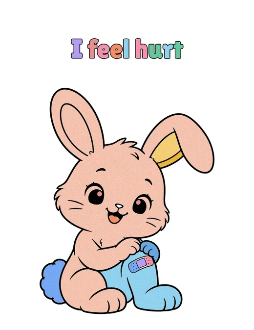I feel hurt coloring page, colored in