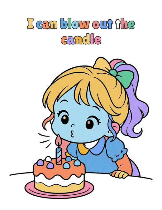 I can blow out the candle coloring page, colored in
