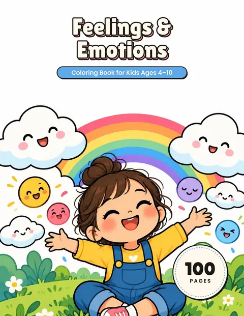 Feelings & Emotions coloring book cover