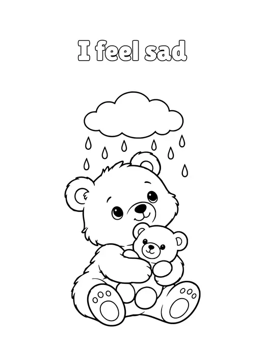 I feel sad coloring page
