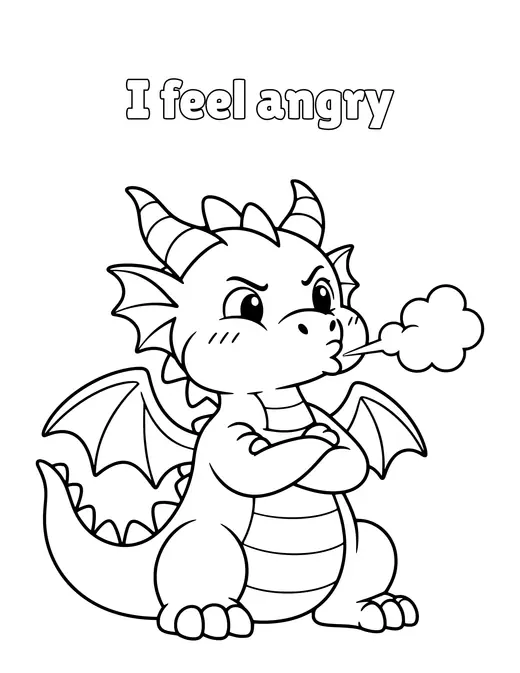 I feel angry coloring page