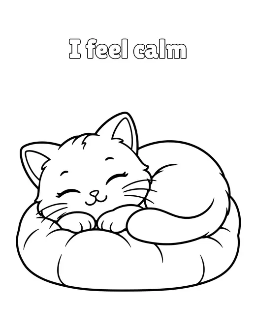 I feel calm coloring page