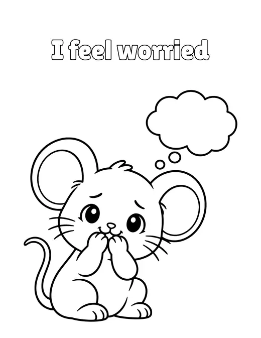 I feel worried coloring page
