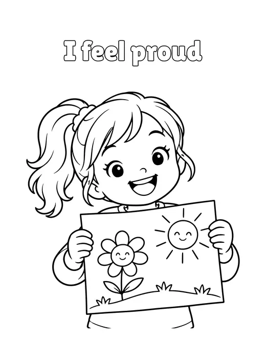 I feel proud coloring page