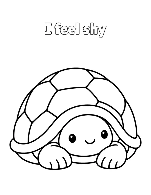 I feel shy coloring page