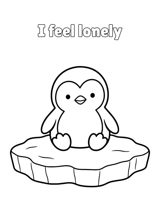 I feel lonely coloring page